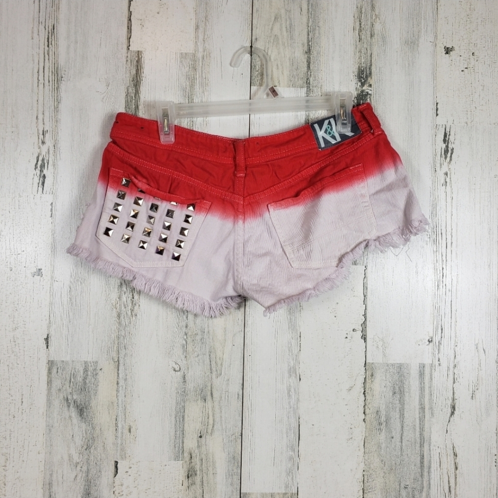 Kendall and kylie two tone distressed jean shorts